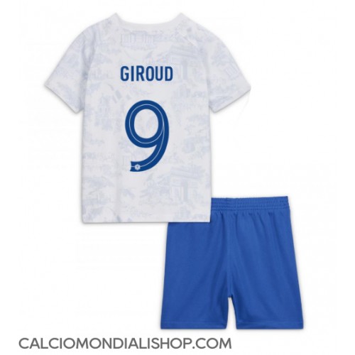 Maglie da calcio Francia Olivier Giroud #9 Seconda Maglia Bambino Mondiali 2022 Manica Corta (+ Pantaloni corti)